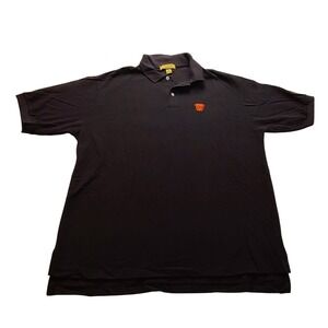 Cross Creek Pro Collection Mens XL Polo Shirt Navy Blue Red Dog Bulldog USA Made